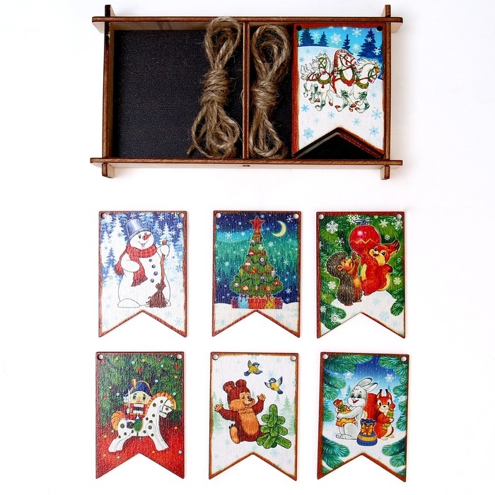 Набор &laquo;Новогодние флажки&raquo;, 12 деталей