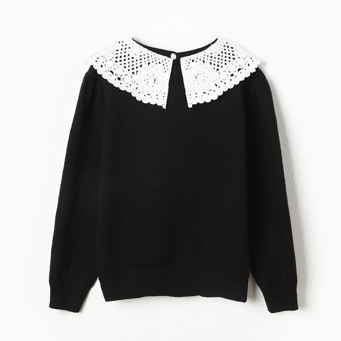 Джемпер школьный для девочки, цвет черный, рост 146 см