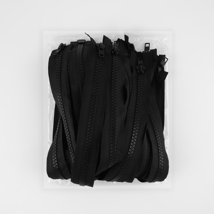 Молния &laquo;Трактор&raquo;, №10, разъёмная, 2 бегунка, замки автомат, 90 см, цвет чёрный, цена за 1 штуку