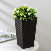 Кашпо для цветов со вставкой &laquo;Ротанг&raquo;, вставка 1,5 л, цвет коричневый