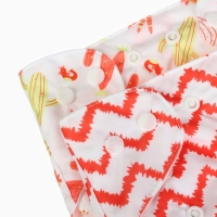 Набор многоразовых подгузников &laquo;Кактусы&raquo;, 3-8 кг, цвет белый,красный, 2 шт., Крошка Я