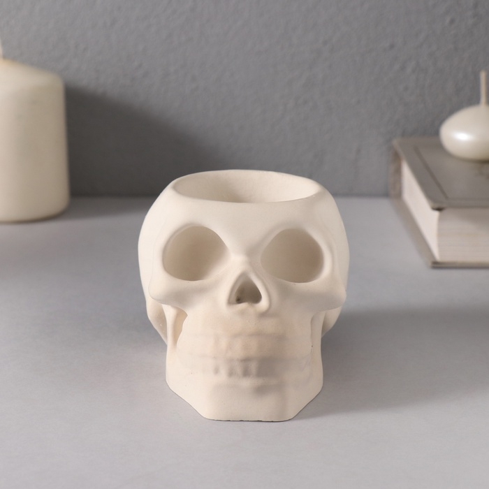 Подсвечник Подсвечник "Череп " 7*10см белый