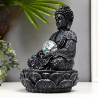 Фонтан настольный от сети, подсветка "Серый будда с шаром" 30х19х19 см Фонтан настольный от сети, подсветка "Серый будда с шаром" 30х19х19 см