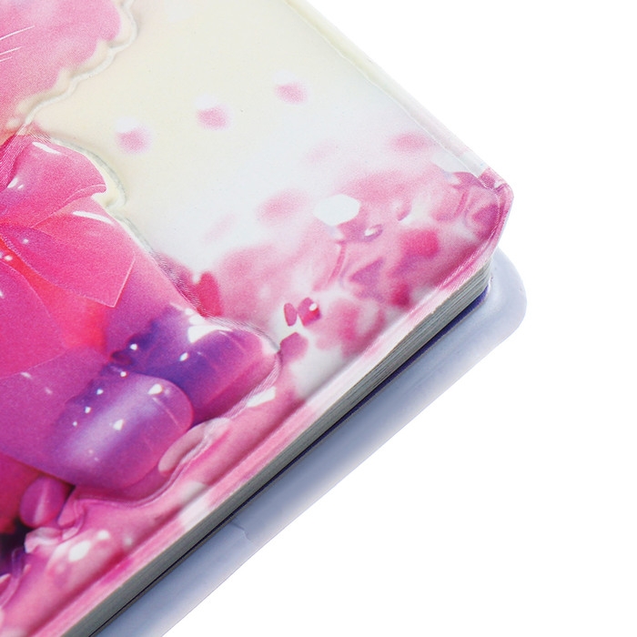 Записная книжка подарочная 96л,линия, цветной блок,обложка ПВХ 3D Кошка (9,5х10,5см)