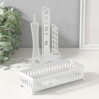 Подставка интерьерная металл "Город" белый 6,3х14,5х18,5 см Подставка интерьерная металл "Город" белый 6,3х14,5х18,5 см