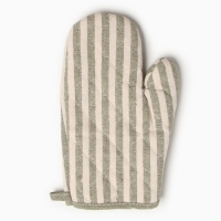 Варежка-прихватка Доляна Полоса цв.зеленый 25х17см,50% п/э 50% хл
