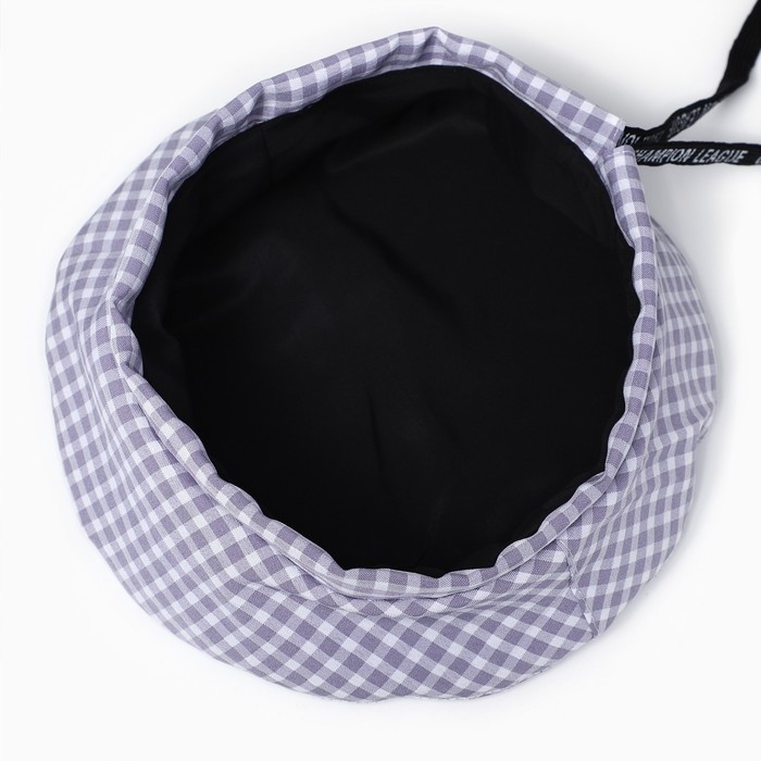 Берет в клетку, цвет серый, р-р 56см Берет в клетку, цвет серый, р-р 56см