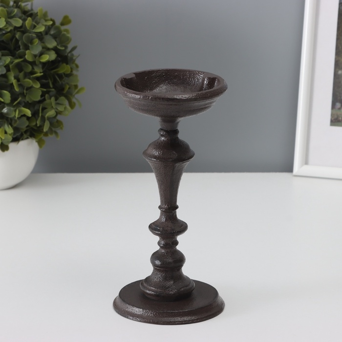 Подсвечник чугун на 1 свечу Подсвечник чугун на 1 свечу "Белль" d=7 см 9,6х9,6х20,3 см