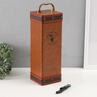 Шкатулка дерево, кожзам под бутылку "Виноделие" открывашка 34,5х11,5х12 см Шкатулка дерево, кожзам под бутылку "Виноделие" открывашка 34,5х11,5х12 см