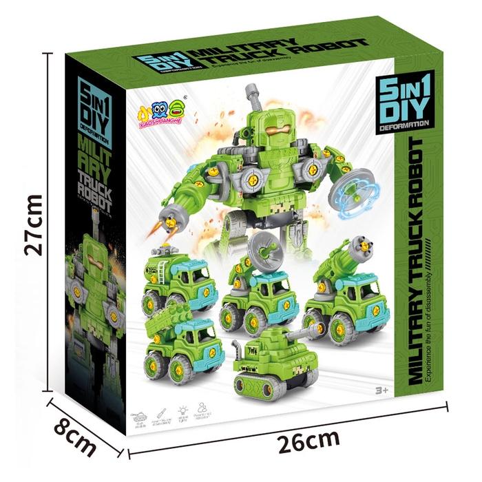 Конструктор винтовой &laquo;Робот военный&raquo;, 5 в 1