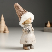 Сувенир полистоун "Малышка/Малыш в вязаном наряде, с подарком" МИКС 4х5х16 см