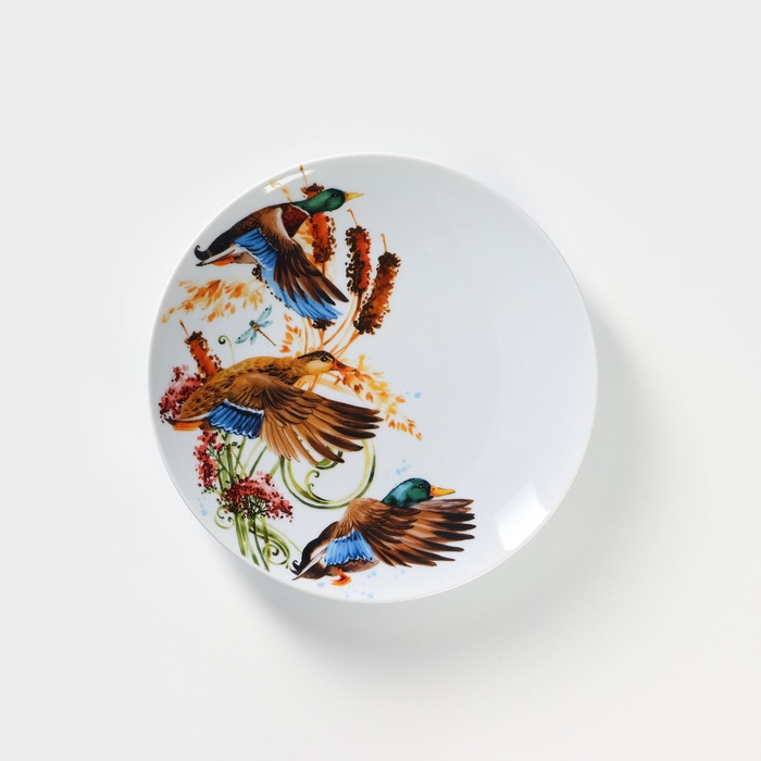 Тарелка фарфоровая &laquo;Сезон охоты&raquo;, d=24 см, рисунок микс, цвет белый