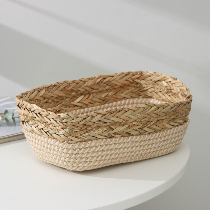 Корзина для хранения плетёная ручной работы Доляна &laquo;Рита&raquo;, 28&times;18&times;9 см, цвет коричневый