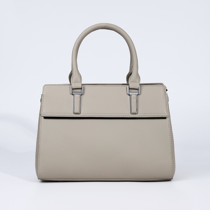 Сумка-тоут на молнии, наружный карман, цвет светло-серый Сумка-тоут на молнии, наружный карман, цвет светло-серый