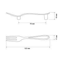 Ручка-скоба "Вилка" CAPPIO RSC002, м/о 76 мм, цвет античная бронза