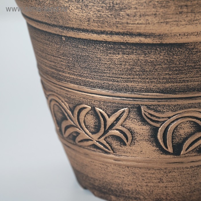 Кашпо для цветов &laquo;Шебби&raquo;, пластик, 1,2 л, цвет коричневый