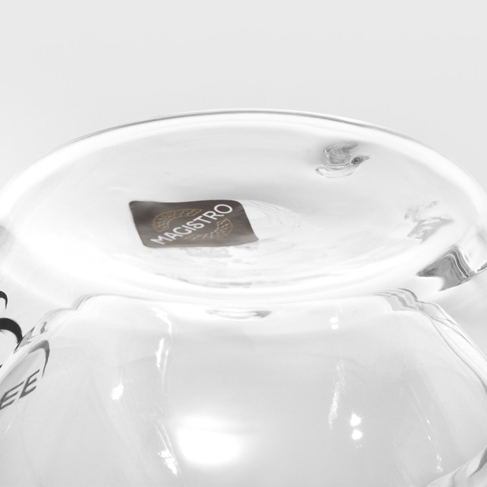 Кружка стеклянная с двойными стенками Magistro &laquo;Дуо. Coffee&raquo;, 200 мл