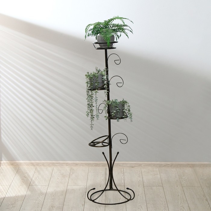 Подставка для цветов, напольная, разборная, на 4 горшка, d = 18 см, бронзовая Подставка для цветов, напольная, разборная, на 4 горшка, d = 18 см, бронзовая