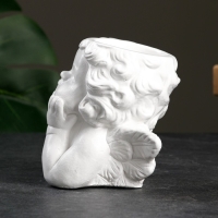 Кашпо - органайзер "Мечтающий ангел" белый, 10см Кашпо - органайзер "Мечтающий ангел" белый, 10см