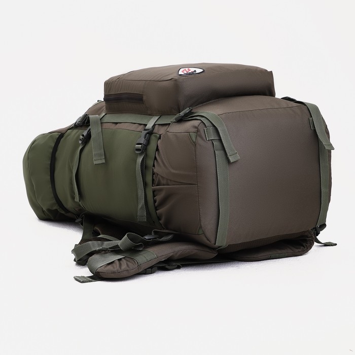 Рюкзак туристический, Taif, 90 л, отдел на шнурке, наружный карман, 2 боковых кармана, цвет зелёный