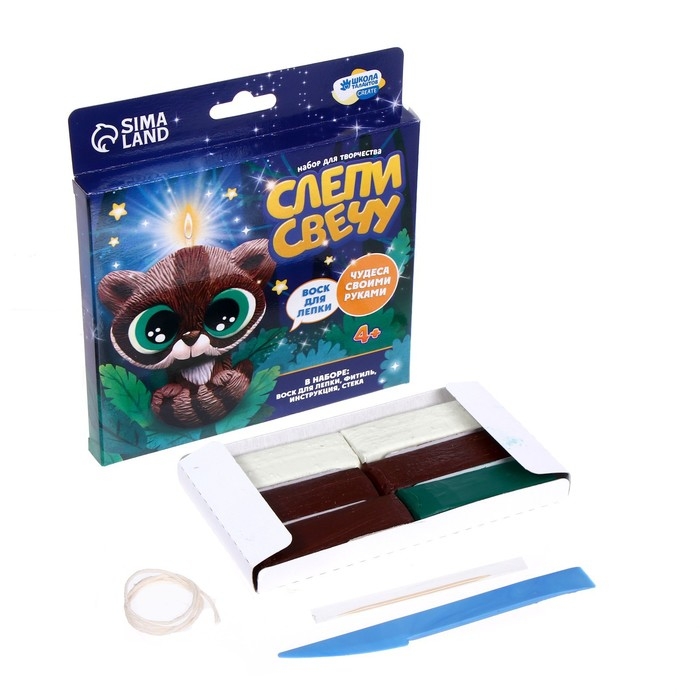 Свеча своими руками. Слепи свечу &laquo;Милый енотик&raquo;, набор для творчества