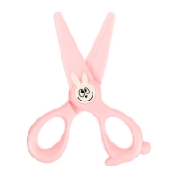 Ножницы 11,8см пластиковые ручки, закругленные концы лезвий, Зайчик розовый CALLIGRATA