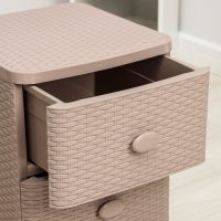 Комод 3-х секционный «Плетёнка», 37,5×36×63 см, цвет какао Комод 3-х секционный «Плетёнка», 37,5×36×63 см, цвет какао