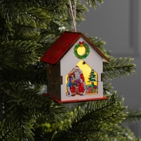 Подвеска световая "Дом Деда Мороза", 7х6х8 см, 1 LED, AG10x3 (в компл.), свечение тёплое белое Подвеска световая "Дом Деда Мороза", 7х6х8 см, 1 LED, AG10x3 (в компл.), свечение тёплое белое