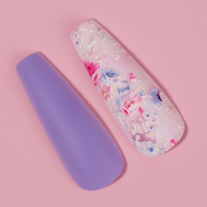 Накладные ногти «Весна», 12 шт, с клеевыми пластинами, форма балерина, разноцветные Накладные ногти «Весна», 12 шт, с клеевыми пластинами, форма балерина, разноцветные