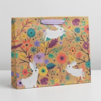 Пакет подарочный крафтовый горизонтальный, упаковка, «Present», 30 х 26 х 9 см Пакет подарочный крафтовый горизонтальный, упаковка, «Present», 30 х 26 х 9 см