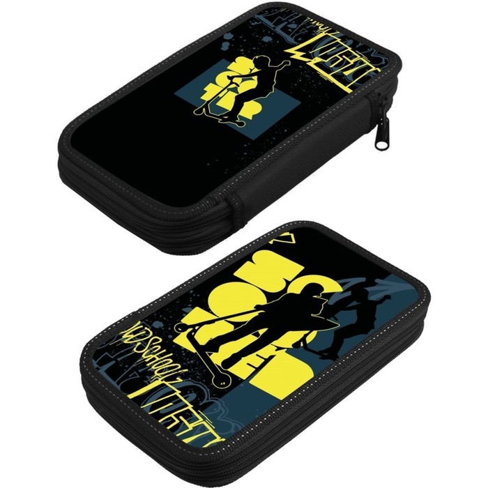 Пенал 2 секции, 125 х 205 х 40 мм, Calligrata 30П26/2 Пенал 2 секции, 125 х 205 х 40 мм, Calligrata 30П26/2 "Самокат", ламинированный картон