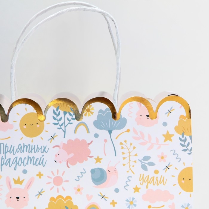 Пакет подарочный крафтовый, упаковка, &laquo;Gift&raquo;, 23 х 30 х 12 см