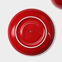 Кофейная пара фарфоровая Magistro Coffee time, 2 предмета: чашка 200 мл, блюдце d=14,5 см, цвет красный Кофейная пара фарфоровая Magistro Coffee time, 2 предмета: чашка 200 мл, блюдце d=14,5 см, цвет красный