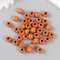 Бусины для творчества пластик "Баскетбольный мячик" d=1,1 см набор 20 гр Бусины для творчества пластик "Баскетбольный мячик" d=1,1 см набор 20 гр