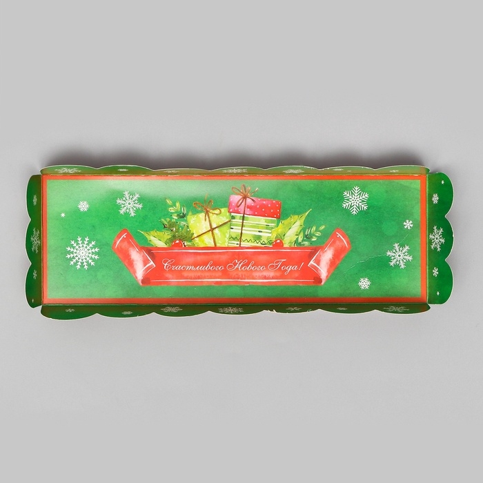 Кондитерская упаковка под рулет "Счастливого Нового года", 22,5 х 7,8 х 7,8 см