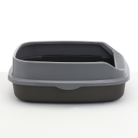 Туалет Айша XL с бортом 64 х 44 х 21 см серый FIX Туалет Айша XL с бортом 64 х 44 х 21 см серый FIX