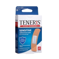 Лейкопластырь бактерицидный Teneris "Sensitive" с ионами серебра на полимерной основе, 20 шт 27128 Лейкопластырь бактерицидный Teneris "Sensitive" с ионами серебра на полимерной основе, 20 шт 27128