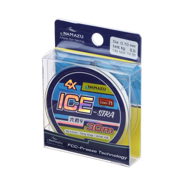 Шнур плетеный Namazu Ice-Stra 4Х, диаметр 0.10 мм, тест 6.8 кг, 30 м, белый Шнур плетеный Namazu Ice-Stra 4Х, диаметр 0.10 мм, тест 6.8 кг, 30 м, белый