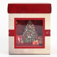 Подарочная коробка новогодняя складная с 3D эффектом &laquo;С Новым годом&raquo;, ёлочка, 11 х 11 х 13 см, Новый год