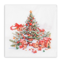 Новогодние салфетки бумажные Pero Prestige «Сказочный город», 3 слоя, 33х33 см, 20 шт Новогодние салфетки бумажные Pero Prestige «Сказочный город», 3 слоя, 33х33 см, 20 шт