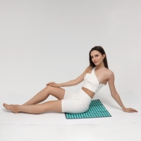 Ипликатор-коврик, основа спанбонд, 360 модулей, 56 &times; 62 см, цвет тёмно-серый/бирюзовый