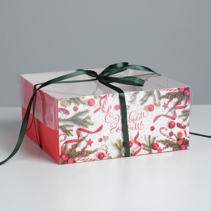 Коробка для капкейка &laquo;С Новым годом!&raquo;, 16 х 16 х 7,5 см, Новый год