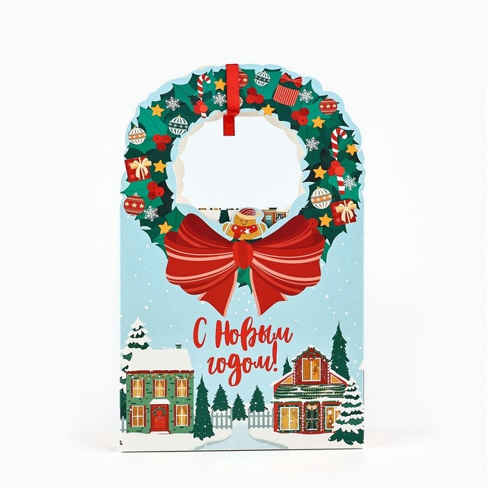 Коробка новогодняя складная &laquo;Новогодний город&raquo; 18.4 х 30.4 х 7.3 см, Новый год
