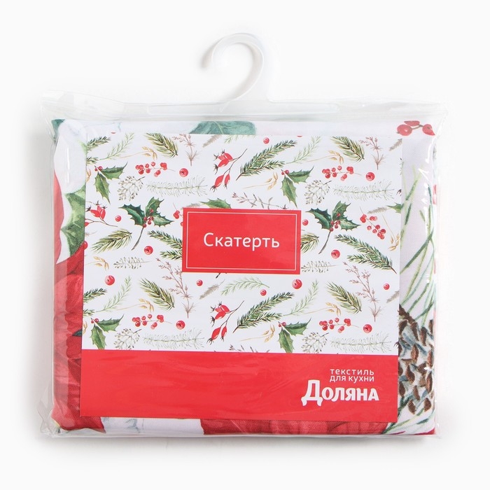 Скатерть Доляна Скатерть Доляна "Рождественские цветы" 110*145 см, 100% п/э