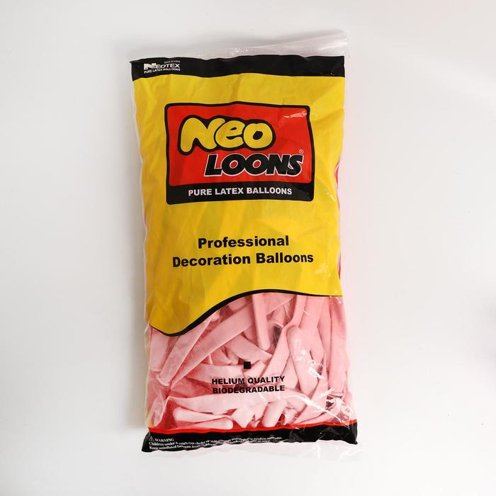 Шар для твистинга латексный 350", стандарт, набор 100 шт., цвет розовый