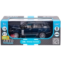 Машина металлическая Range Rover 1:26, открываются двери, капот, багажник, свет и звук, цвет синий перламутр Машина металлическая Range Rover 1:26, открываются двери, капот, багажник, свет и звук, цвет синий перламутр