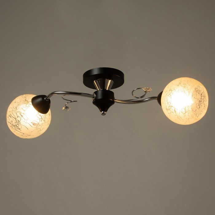 Люстра "Авиталь" 2хЕ27 40Вт чёрно-хромовый 53х20х23 см BayerLux