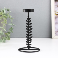 Подсвечник металл на 1 свечу "Веточка с листьями" d=4 см 8х8х13,5 см Подсвечник металл на 1 свечу "Веточка с листьями" d=4 см 8х8х13,5 см