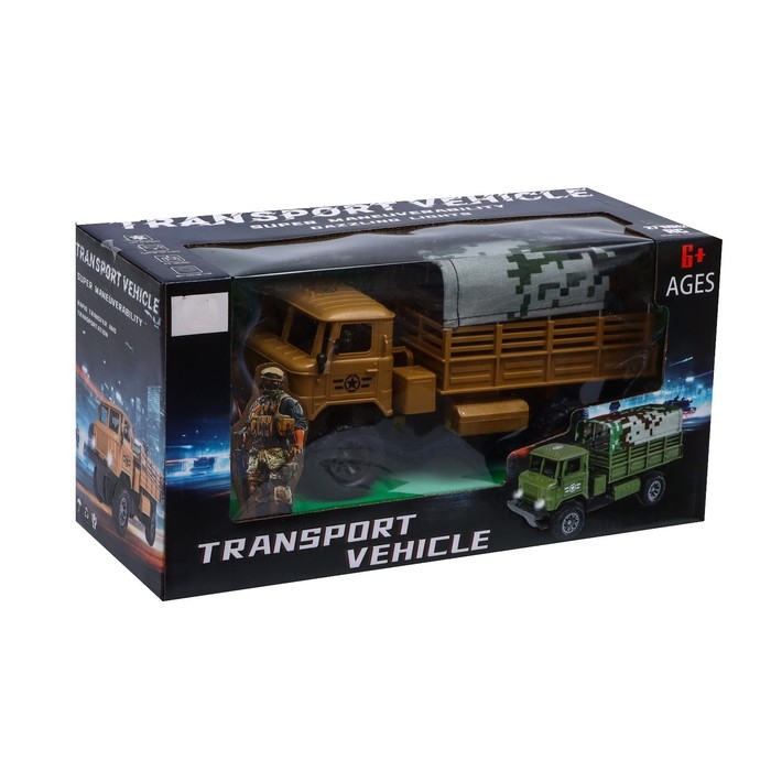 Грузовик радиоуправляемый &laquo;Военный&raquo;, работает от аккумулятора, цвет коричневый