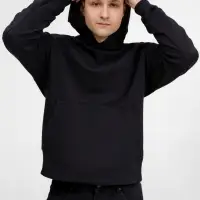 Худи оверсайз унисекс Kosmos, черное, размер M/L